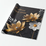 Personalized Wedding Gift Gold & Silver  Wrapping Paper<br><div class="desc">Personalized Wedding Gift Gold & Silver Wrapping Paper Sheet. You can change all three parts on this beautiful wrapping paper.
1 - Happy Wedding Day
2 -Couples Names
3 -Date
Make this an even more special day for them... ... ... Personalize your wrapping paper to stand out against others.</div>