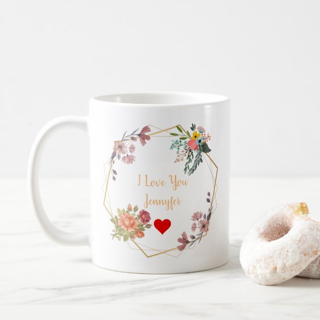 Personalized Wedding Gift Love Coffee Mug (With Donut)