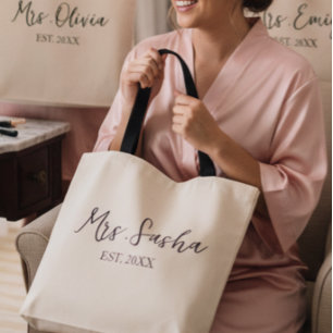 Personalized wedding gift,maid of honor gift,mrs.  tote bag