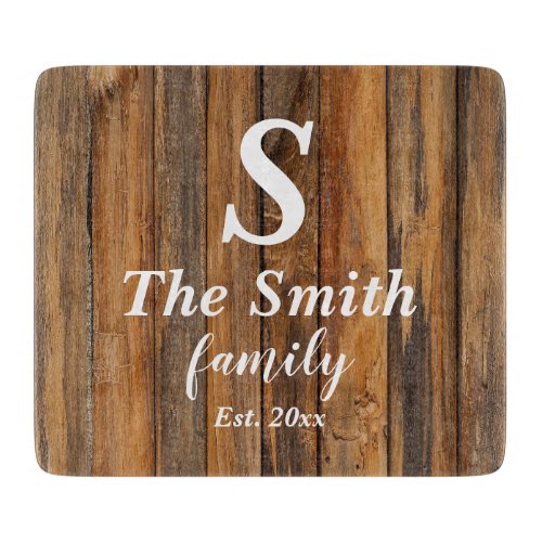 Personalized Wedding Gift Monogram Last Name Cutting Board