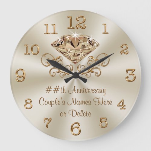 Personalized Wedding Gift or Anniversary Gifts Large Clock