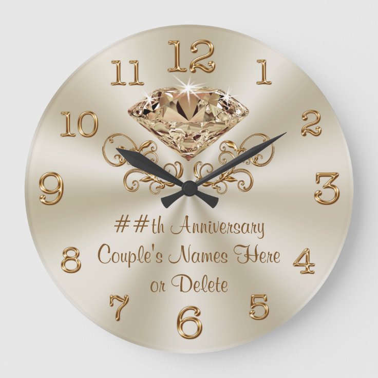 Personalized Wedding Gift or Anniversary Gifts Large Clock Zazzle