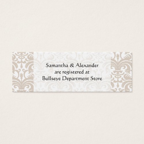 Personalized Wedding Gift Registry Cards Insert Business Card Template