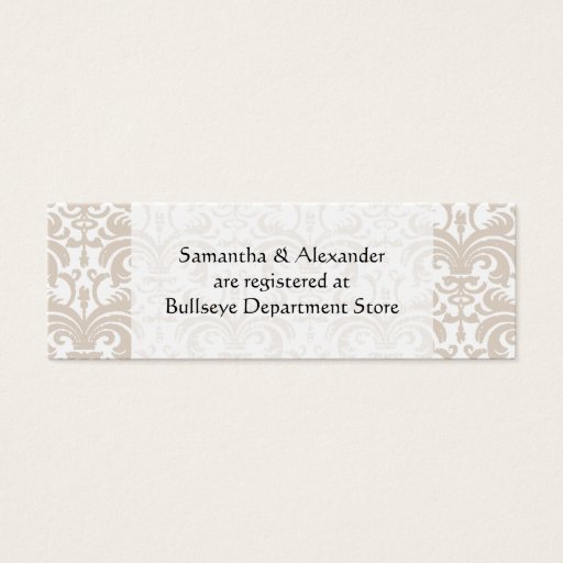 Customizable Personalized Wedding Gift Registry Cards Insert Business Card Template