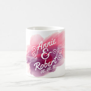 Personalized Wedding Gift Watercolor Classic Mug