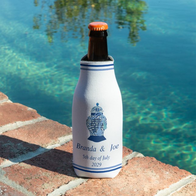 Personalized Wedding Ginger Jar Can Bottle Cooler (In Situ Pool)