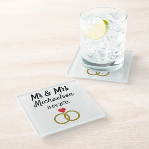 Personalized Wedding Glass Coaster