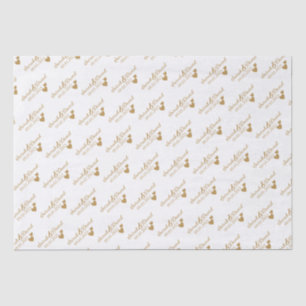 Personalized Wedding Gold Hearts Tissue Paper