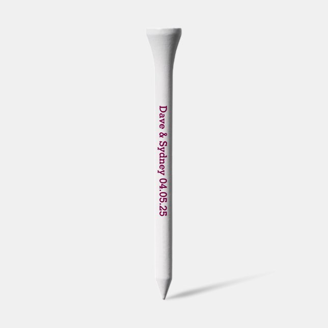 Personalized wedding Golf Tees with Names (Side)