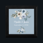 Personalized Wedding Gray Blue Floral Keepsake Box<br><div class="desc">Personalized Wedding Gray Blue Floral Keepsake Box by © Cathy Thompson. Perfect for gift giving or that special day.</div>