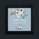 Personalized Wedding Gray Blue Floral Keepsake Box<br><div class="desc">Personalized Wedding Gray Blue Floral Keepsake Box by © Cathy Thompson. Perfect for gift giving or that special day.</div>