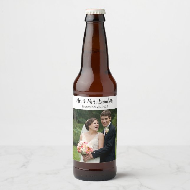 Personalized Wedding Groom Gift Best Man Beer Bottle Label (Front)