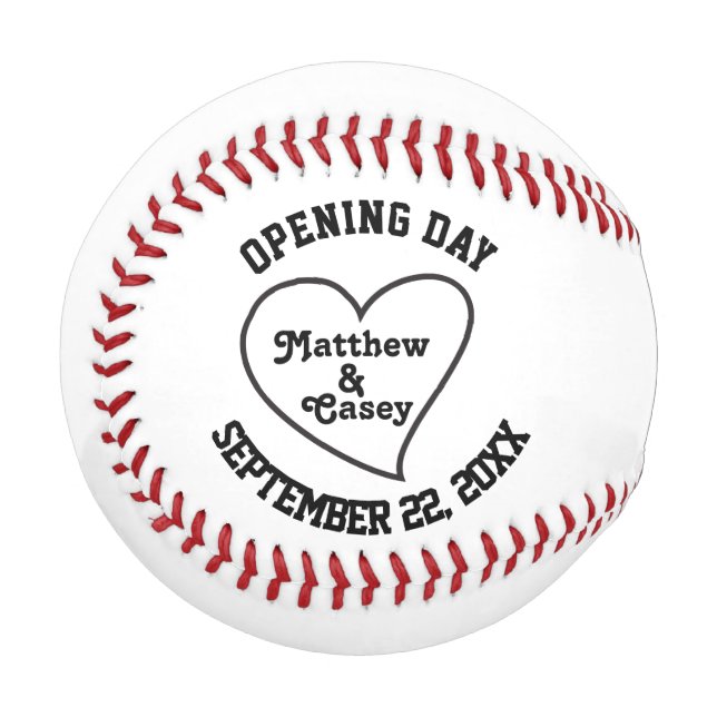 Personalized Wedding Groomsmen Ring Bearer Favor Baseball (Front Left)