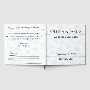 Personalized Wedding Guest Book Dusty Blue