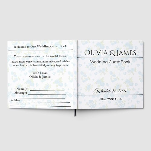 Personalized Wedding Guest Book | Dusty Blue