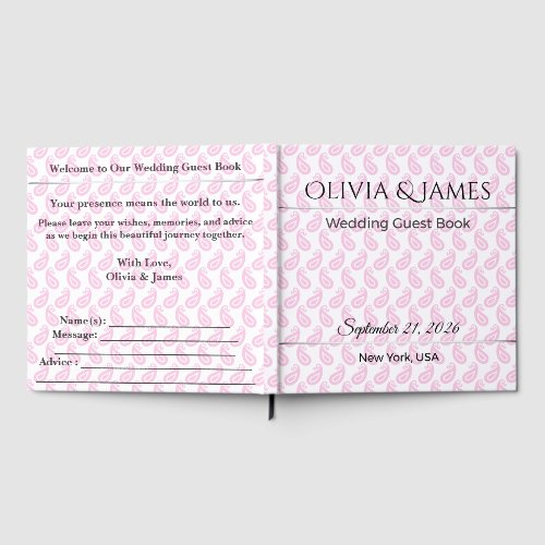 Personalized Wedding Guest Book | Pink Romantic