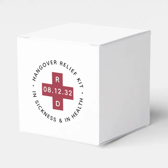 Personalized Wedding Hangover Relief Kit Favor Boxes | Zazzle