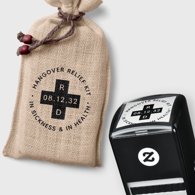 Personalized Wedding Hangover Relief Kit Self-inking Stamp (Creator Uploaded)