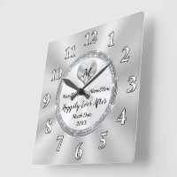 Personalized Elegant Wedding Gifts for Couples Large Clock, Zazzle