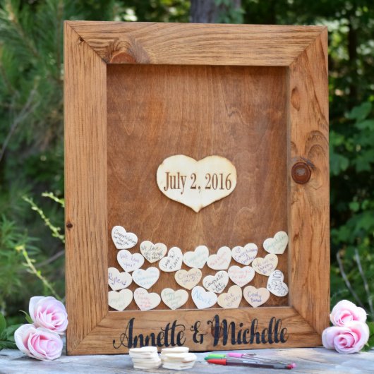 Personalized Wedding Heart Drop Guest Book (Front)