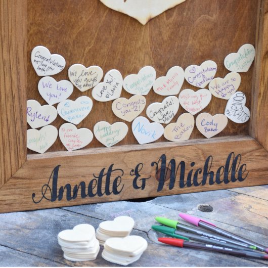 Personalized Wedding Heart Drop Guest Book (Bottom)