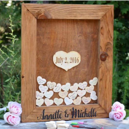 Personalized Wedding Heart Drop Guest Book (Front)