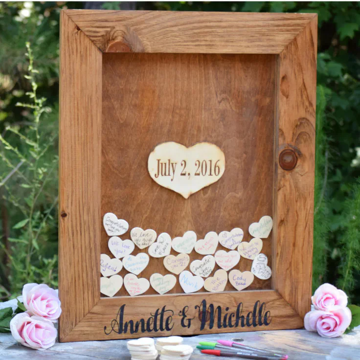 Personalized Wedding Heart Drop Guest Book Zazzle