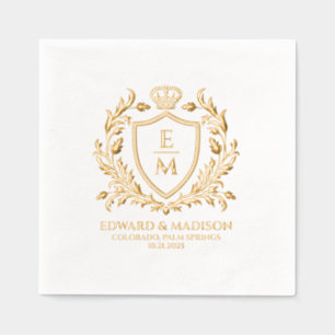 Personalized Wedding Heraldic Shield Foil Napkins