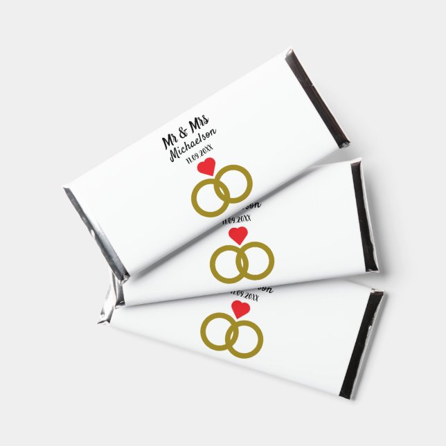 Personalized Wedding Hershey Bar Favors (Front)