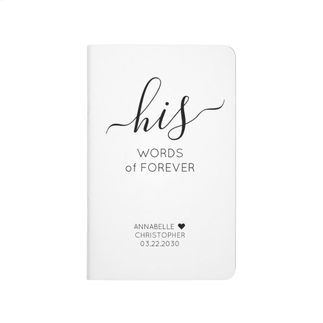 Personalized Wedding His Vows Words of Forever Journal (Front)
