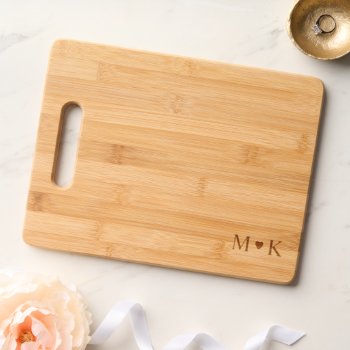 Personalized Wedding Initials Etched  Cutting Board by Gorjo_Designs at Zazzle