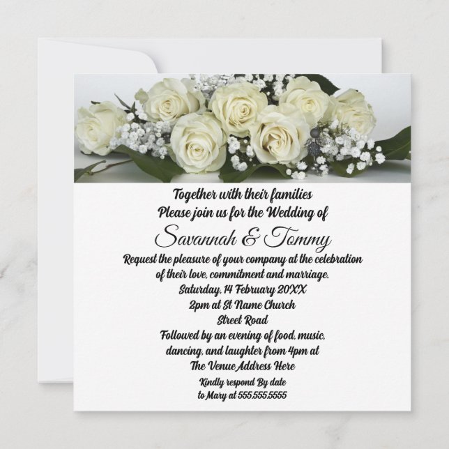 Personalized wedding invitation (Back)