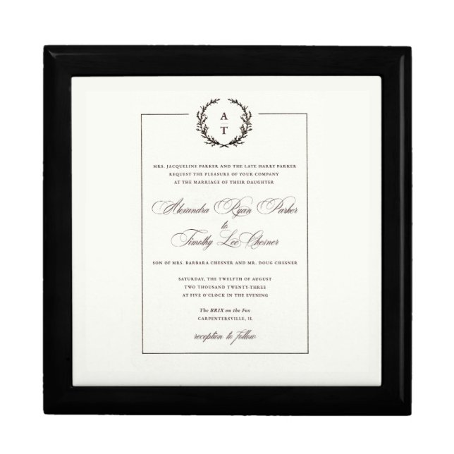 Personalized Wedding Invitation Keepsake – Elegant Gift Box (Front)