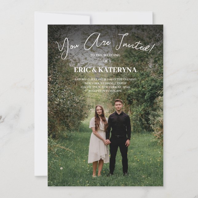 Personalized Wedding Invitation with Photo (Front)