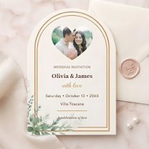 Personalized Wedding Invitation with Photo Rustic