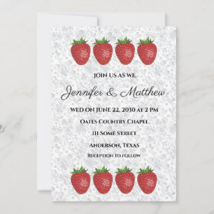 Personalized Wedding Invitations with Strawberries