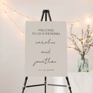Personalized Wedding Ivory Cream Elegant Welcome Foam Board