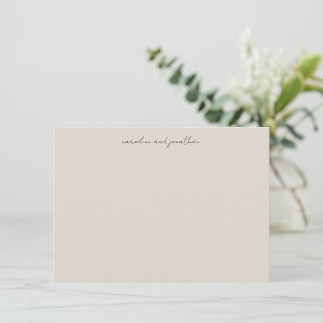 Personalized Wedding Ivory Script Elegant Names Note Card (Standing Front)