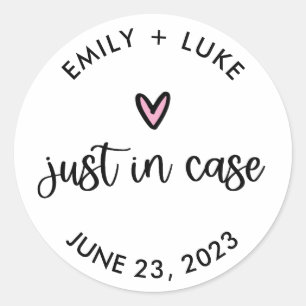 Personalized Wedding Just in Case Recovery Kit Classic Round Sticker
