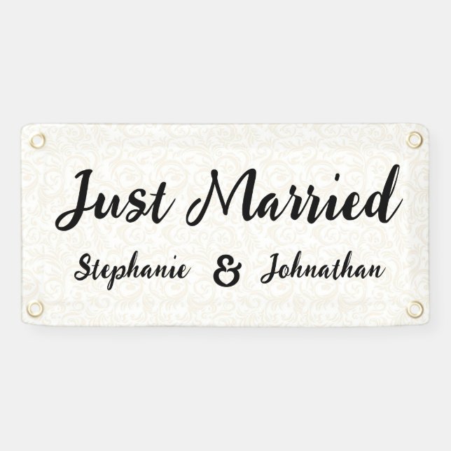 Personalized Wedding Just Married Car\Truck Banner (Horizontal)