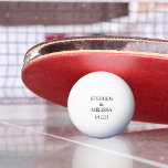 Personalized Wedding Just Wed Anniversary Names Ping Pong Ball<br><div class="desc">This design was created though digital art. It may be personalized in the area provide or customizing by choosing the click to customize further option and changing the name, initials or words. You may also change the text color and style or delete the text for an image only design. Contact...</div>