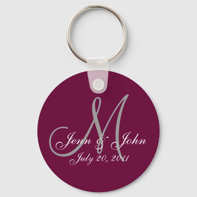 Personalized Wedding Keepsake Key Chain (Front)