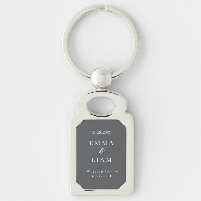 Personalized Wedding Keychain Written in the Stars (Front)