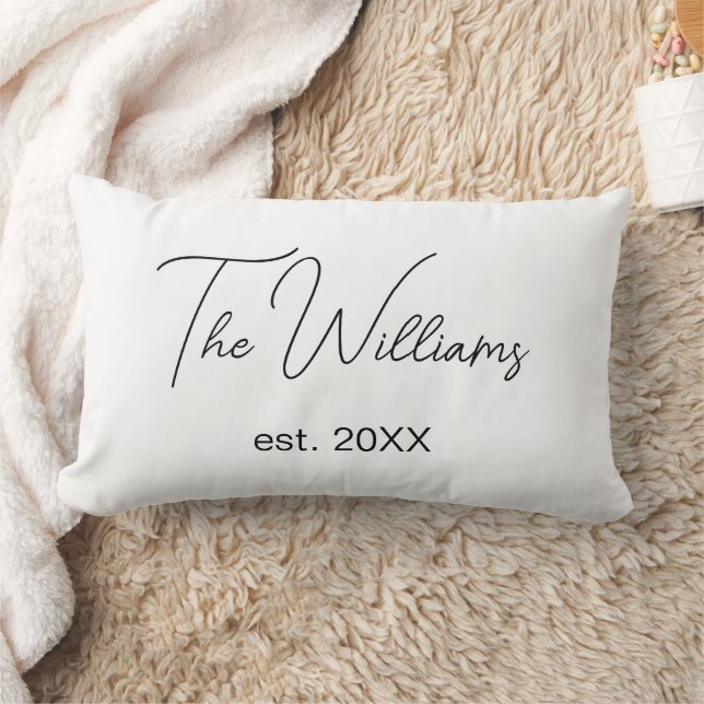 Personalized Wedding Last Name Engagement Gift Lumbar Pillow (Blanket)
