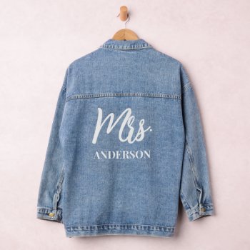 Personalized Wedding Last Name Mrs. Denim Jacket by FINEandDANDY at Zazzle
