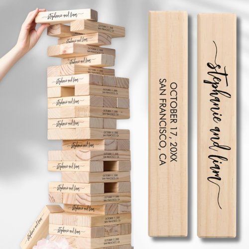 Personalized Wedding Lawn Game Giant Topple Tower