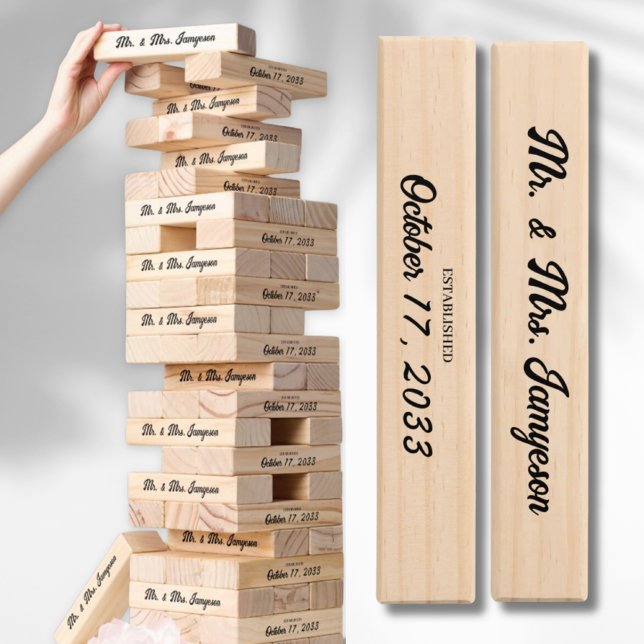 Personalized Wedding Lawn Game Mr & Mrs Jenga Game (Personalized Wedding Lawn Game Mr & Mrs Jenga Game
)