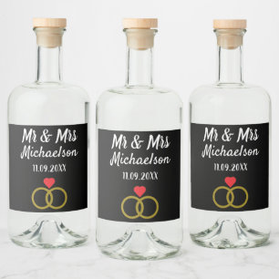 Personalized Wedding Liquor Bottle Label