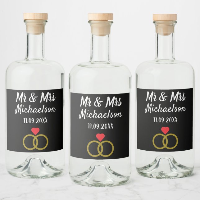 Personalized Wedding Liquor Bottle Label (Bottles)