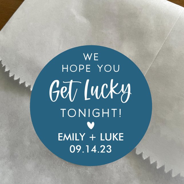 Personalized Wedding Lottery Ticket Favor Classic Round Sticker (Creator Uploaded)